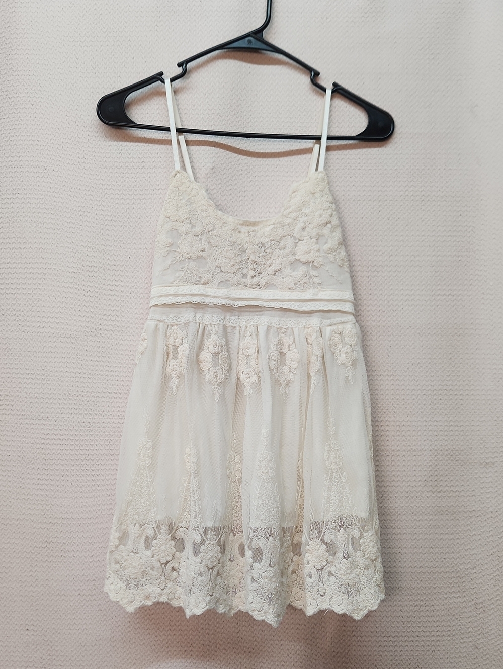 Daytrip Cream Lace Spaghetti-Strap Dress for Girls